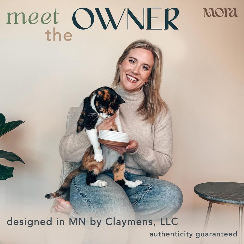 Mora Ceramic Pet Bowl Size Small - Food/Water Dish for Puppy Dogs, Cats, Guinea Pig, Rabbit, Hamster, Snake, ect. 11oz or 2 Cups - Basic Bowls for Your Dog or Cat, Mix and Match for a Set - Vanillla - Image 4